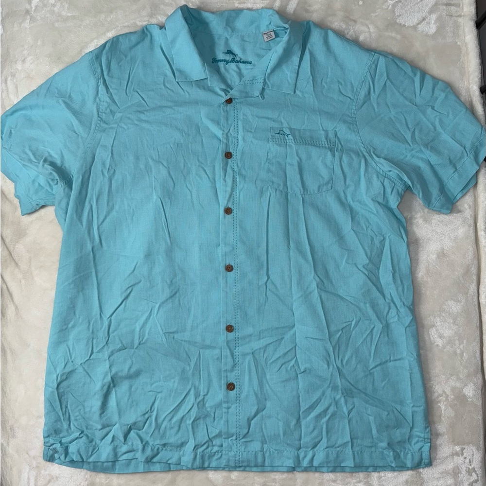 Tommy Bahama Men's Aqua Button Down Shirt